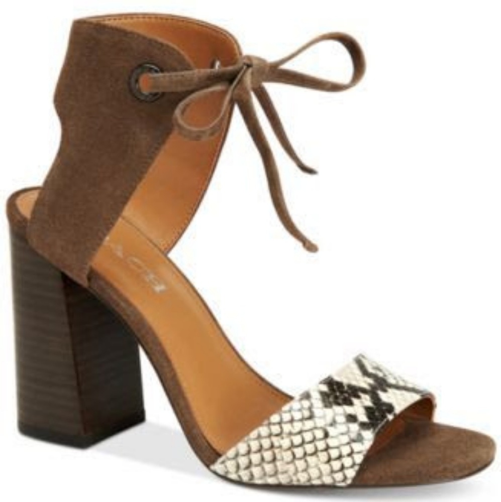 GUC 👠 Coach Madison Block Heel IN Snakeskin